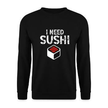 Sushi Japaner Foodliebhaber Nigiri Neko Sushi - Unisex Pullover - Schwarz - Vorne - Alina (178cm) & Michal (187cm)