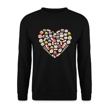 Sushi Japaner Foodliebhaber Nigiri Neko Sushi - Unisex Pullover - Schwarz - Vorne - Alina (178cm) & Michal (187cm)
