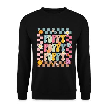 Groovy Grandpa Retro Matching Family Birthday - Unisex Sweatshirt - black - Front - Alina (178cm) & Michal (187cm)