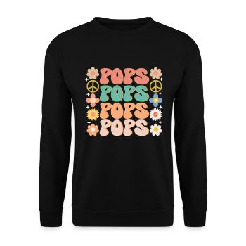 Groovy Grandpa Retro Matching Family Birthday - Unisex Sweatshirt - black - Front - Alina (178cm) & Michal (187cm)
