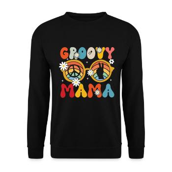 Groovy Mama Retro Mutter Mutter Matching Familie - Unisex Pullover - Schwarz - Vorne - Alina (178cm) & Michal (187cm)