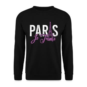 France Paris Tour Eiffel France Drapeau - Sweat-shirt Unisexe - noir - Devant - Alina (178cm) & Michal (187cm)