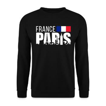 Frankreich Paris Eiffelturm Frankreich Flagge - Unisex Pullover - Schwarz - Vorne - Alina (178cm) & Michal (187cm)