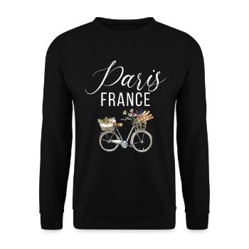 France Paris Tour Eiffel France Drapeau - Sweat-shirt Unisexe - noir - Devant - Alina (178cm) & Michal (187cm)