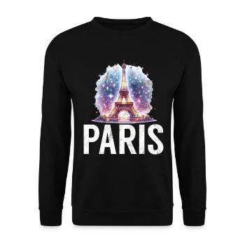 France Paris Tour Eiffel France Drapeau - Sweat-shirt Unisexe - noir - Devant - Alina (178cm) & Michal (187cm)
