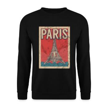 Frankreich Paris Eiffelturm Frankreich Flagge - Unisex Pullover - Schwarz - Vorne - Alina (178cm) & Michal (187cm)