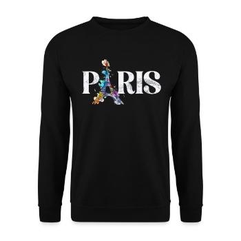 Frankreich Paris Eiffelturm Frankreich Flagge - Unisex Pullover - Schwarz - Vorne - Alina (178cm) & Michal (187cm)