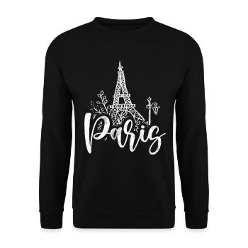 Frankreich Paris Eiffelturm Frankreich Flagge - Unisex Pullover - Schwarz - Vorne - Alina (178cm) & Michal (187cm)