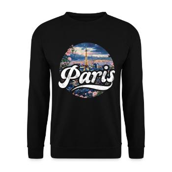 France Paris Tour Eiffel France Drapeau - Sweat-shirt Unisexe - noir - Devant - Alina (178cm) & Michal (187cm)