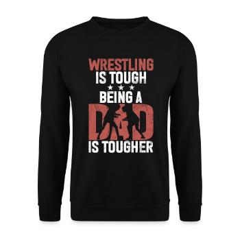 Wrestling Dad Wrestler Men's Father's Day - Unisex Sweatshirt - black - Front - Alina (178cm) & Michal (187cm)