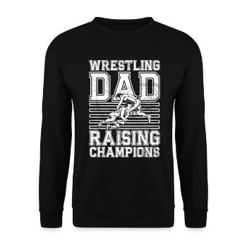 Wrestling Dad Wrestler Men's Father's Day - Unisex Sweatshirt - black - Front - Alina (178cm) & Michal (187cm)