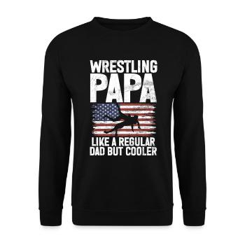 Wrestling Dad Wrestler Men's Father's Day - Unisex Sweatshirt - black - Front - Alina (178cm) & Michal (187cm)