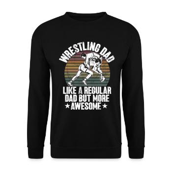 Wrestling Dad Wrestler Men's Father's Day - Unisex Sweatshirt - black - Front - Alina (178cm) & Michal (187cm)