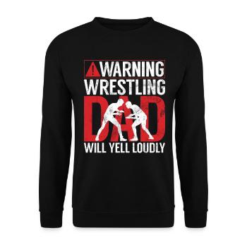 Wrestling Dad Wrestler Männer Vatertag - Unisex Pullover - Schwarz - Vorne - Alina (178cm) & Michal (187cm)