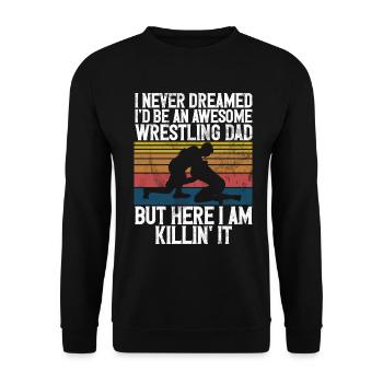 Lutte Papa Lutteur Fête des Pères Hommes - Sweat-shirt Unisexe - noir - Devant - Alina (178cm) & Michal (187cm)