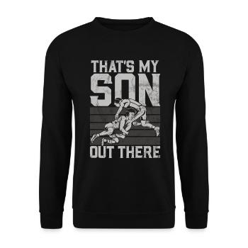 Wrestling Dad Wrestler Men's Father's Day - Unisex Sweatshirt - black - Front - Alina (178cm) & Michal (187cm)