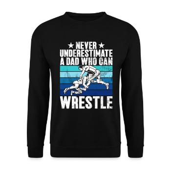 Wrestling Dad Wrestler Männer Vatertag - Unisex Pullover - Schwarz - Vorne - Alina (178cm) & Michal (187cm)