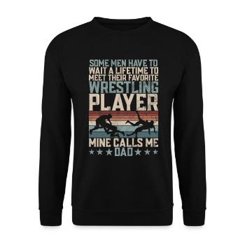 Wrestling Dad Wrestler Men's Father's Day - Unisex Sweatshirt - black - Front - Alina (178cm) & Michal (187cm)