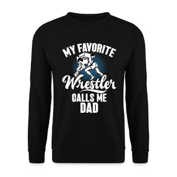 Wrestling Dad Wrestler Männer Vatertag - Unisex Pullover - Schwarz - Vorne - Alina (178cm) & Michal (187cm)