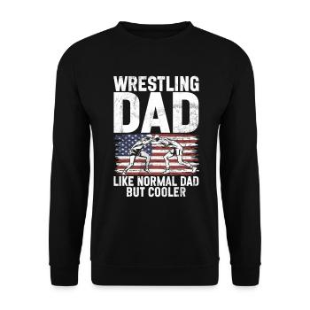 Wrestling Dad Wrestler Men's Father's Day - Unisex Sweatshirt - black - Front - Alina (178cm) & Michal (187cm)
