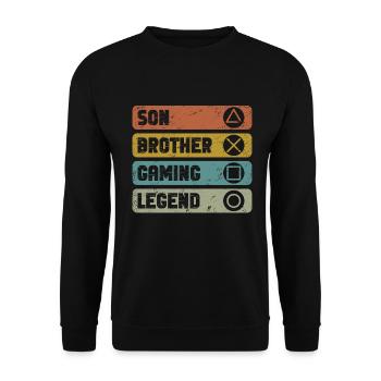 Video Games Gaming Boys Brother Teen - Unisex Sweatshirt - black - Front - Alina (178cm) & Michal (187cm)