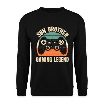 Video Games Gaming Boys Brother Teen - Unisex Sweatshirt - black - Front - Alina (178cm) & Michal (187cm)