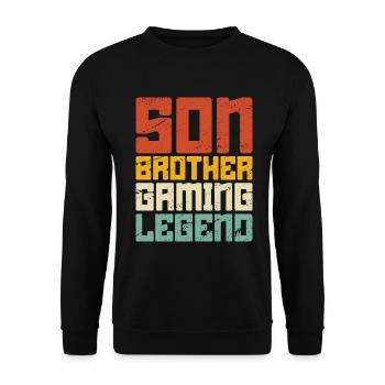 Video Games Gaming Boys Brother Teen - Unisex Sweatshirt - black - Front - Alina (178cm) & Michal (187cm)