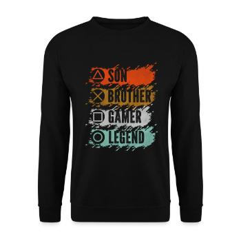 Video Games Gaming Boys Brother Teen - Unisex Sweatshirt - black - Front - Alina (178cm) & Michal (187cm)