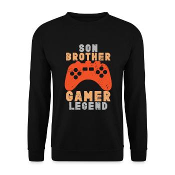 Videospiele Gaming Boys Bruder Teen - Unisex Pullover - Schwarz - Vorne - Alina (178cm) & Michal (187cm)