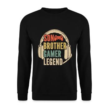 Video Games Gaming Boys Brother Teen - Unisex Sweatshirt - black - Front - Alina (178cm) & Michal (187cm)