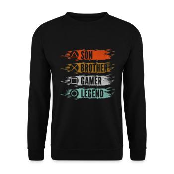 Video Games Gaming Boys Brother Teen - Unisex Sweatshirt - black - Front - Alina (178cm) & Michal (187cm)