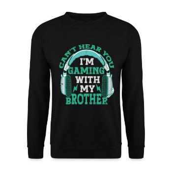 Video Games Gaming Boys Brother Teen - Unisex Sweatshirt - black - Front - Alina (178cm) & Michal (187cm)
