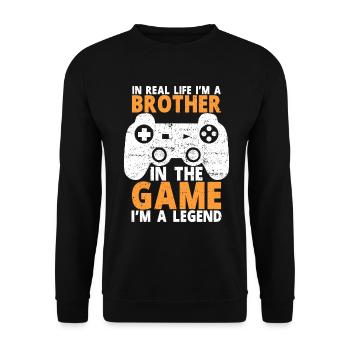 Video Games Gaming Boys Brother Teen - Unisex Sweatshirt - black - Front - Alina (178cm) & Michal (187cm)