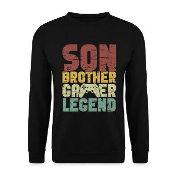 Video Games Gaming Boys Brother Teen - Unisex Sweatshirt - black - Front - Alina (178cm) & Michal (187cm)