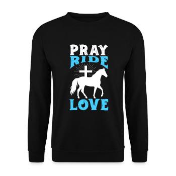 Jesus and Horses Riding Riding - Unisex Sweatshirt - black - Front - Alina (178cm) & Michal (187cm)