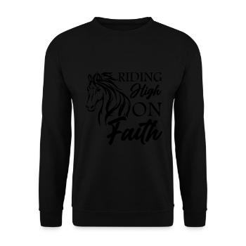 Jesus and Horses Riding Riding - Unisex Sweatshirt - black - Front - Alina (178cm) & Michal (187cm)