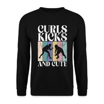 Lutteuse Fille Grappling Lutteuse Femmes - Sweat-shirt Unisexe - noir - Devant - Alina (178cm) & Michal (187cm)