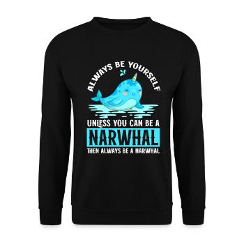 Mer de narval Mignon amoureux du narwhaler - Sweat-shirt Unisexe - noir - Devant - Alina (178cm) & Michal (187cm)