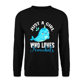 Mer de narval Mignon amoureux du narwhaler - Sweat-shirt Unisexe - noir - Devant - Alina (178cm) & Michal (187cm)
