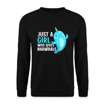 Mer de narval Mignon amoureux du narwhaler - Sweat-shirt Unisexe - noir - Devant - Alina (178cm) & Michal (187cm)