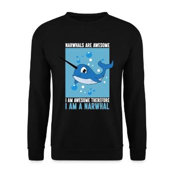 Mer de narval Mignon amoureux du narwhaler - Sweat-shirt Unisexe - noir - Devant - Alina (178cm) & Michal (187cm)