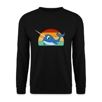 Mer de narval Mignon amoureux du narwhaler - Sweat-shirt Unisexe - noir - Devant - Alina (178cm) & Michal (187cm)