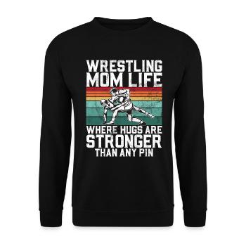 Lutte Maman Lutteuse Femmes Combattante - Sweat-shirt Unisexe - noir - Devant - Alina (178cm) & Michal (187cm)