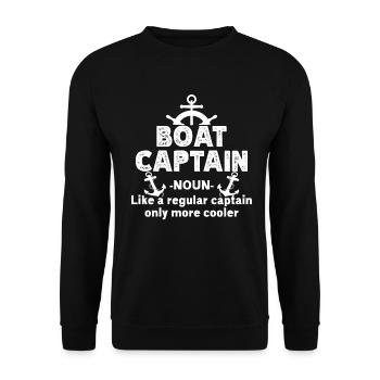 Boat Captain Funny Boat Sailing Lake Boater - Unisex Sweatshirt - black - Front - Alina (178cm) & Michal (187cm)