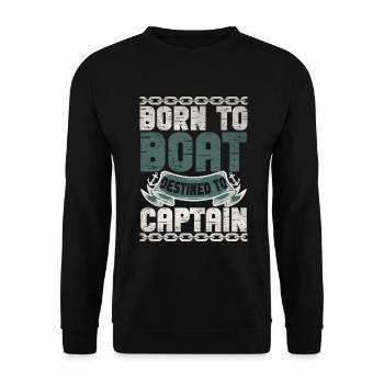 Boat Captain Funny Boat Sailing Lake Boater - Unisex Sweatshirt - black - Front - Alina (178cm) & Michal (187cm)