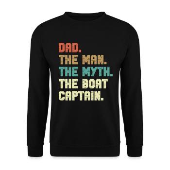 Boat Captain Funny Boat Sailing Lake Boater - Unisex Sweatshirt - black - Front - Alina (178cm) & Michal (187cm)