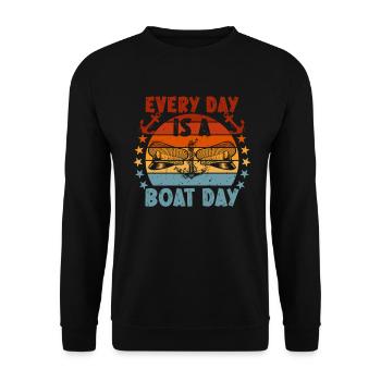 Boat Captain Funny Boat Sailing Lake Boater - Unisex Sweatshirt - black - Front - Alina (178cm) & Michal (187cm)
