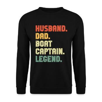 Boat Captain Funny Boat Sailing Lake Boater - Unisex Sweatshirt - black - Front - Alina (178cm) & Michal (187cm)