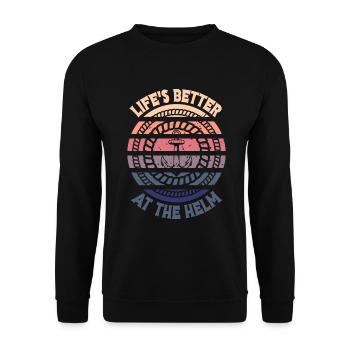 Boat Captain Funny Boat Sailing Lake Boater - Unisex Sweatshirt - black - Front - Alina (178cm) & Michal (187cm)
