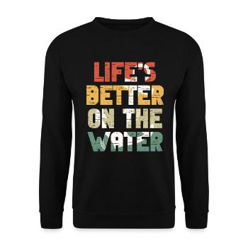 Boat Captain Funny Boat Sailing Lake Boater - Unisex Sweatshirt - black - Front - Alina (178cm) & Michal (187cm)